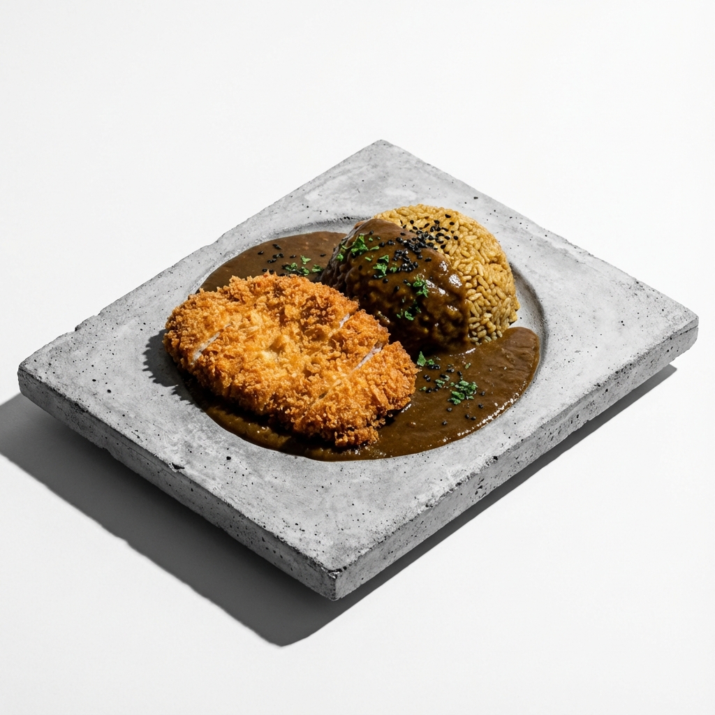 Breaded pork cutlet with curry rice