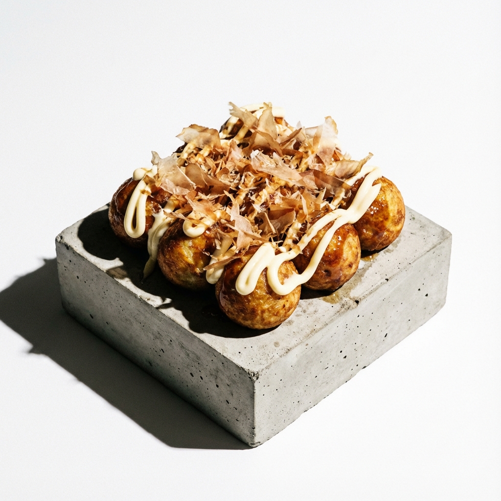 Octopus balls with bonito flakes