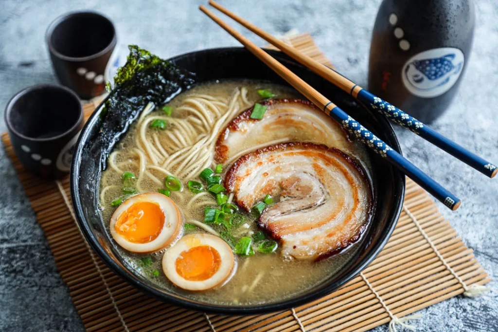 Rich pork broth ramen with chashu pork