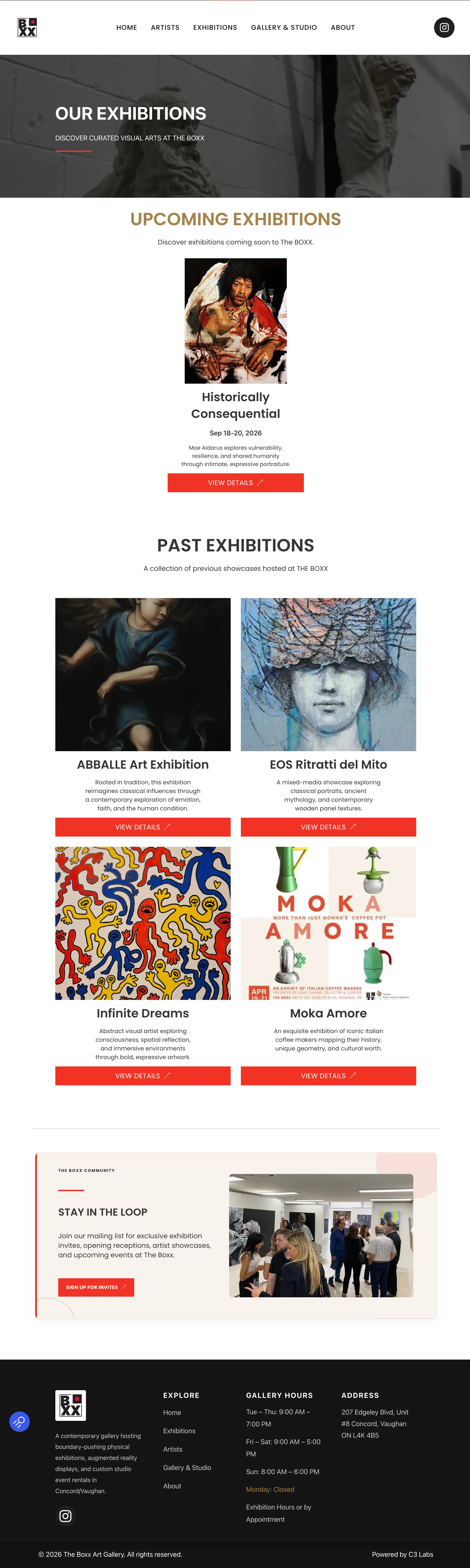 Final Website - Exhibitions Page